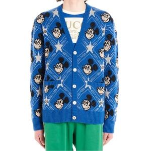 Gucci X Disney Mickey Mouse 2020 GG Logo Sweater Cardigan Men’s S Wool Alpaca